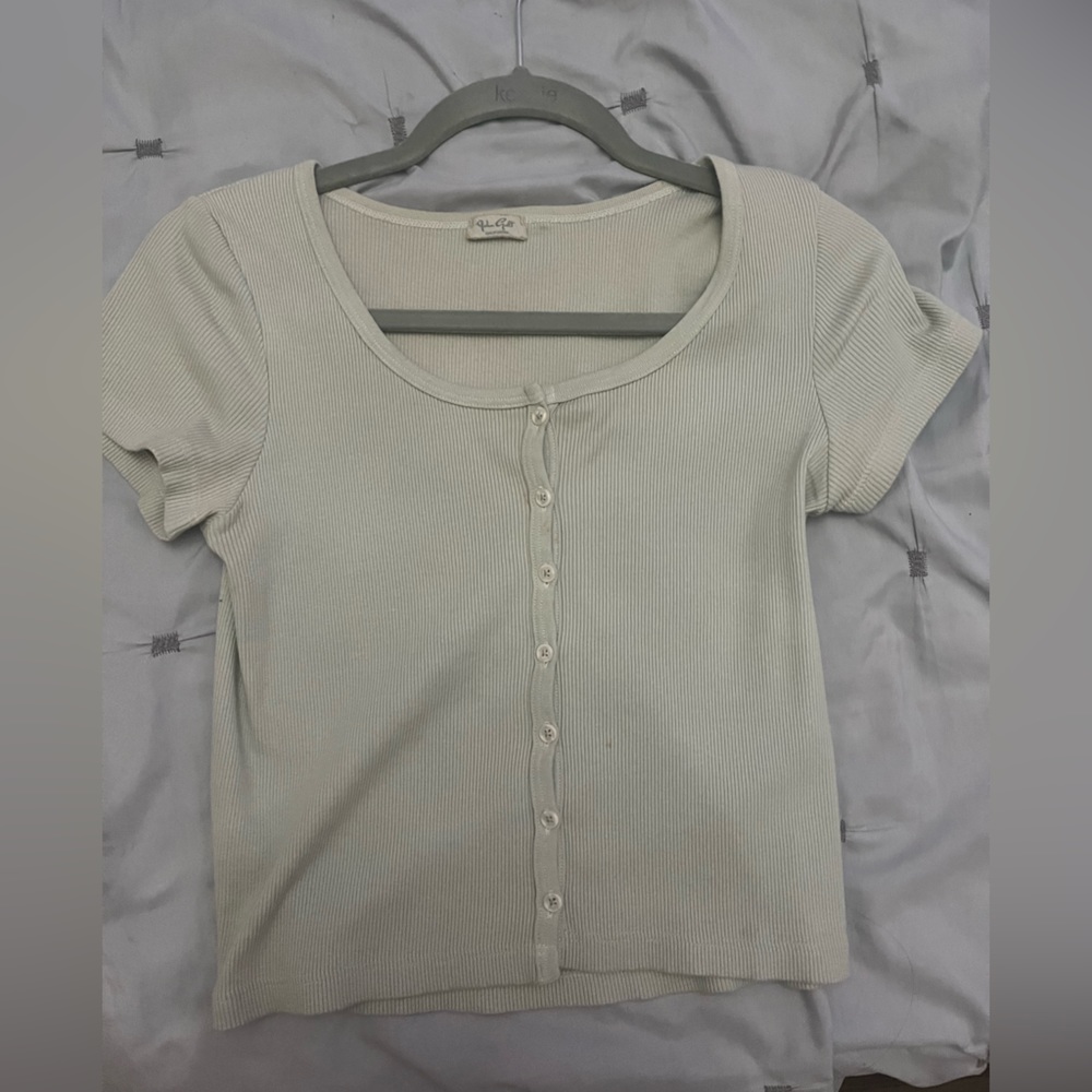 Brandy light green button up// john galt